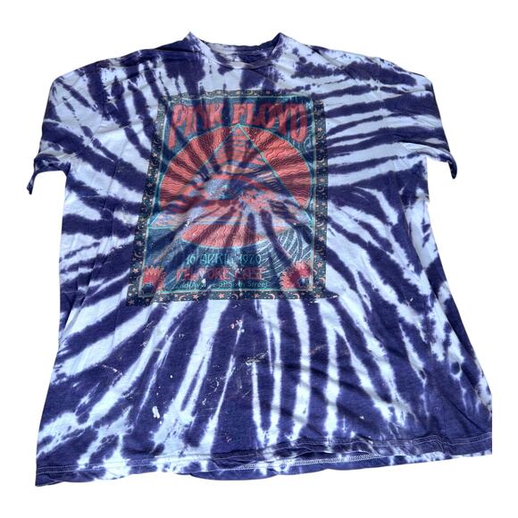 Pink Floyd Purple Lightning Tie Dye Graphic T Shirt Womens Size 2X - Picture 1 of 7
